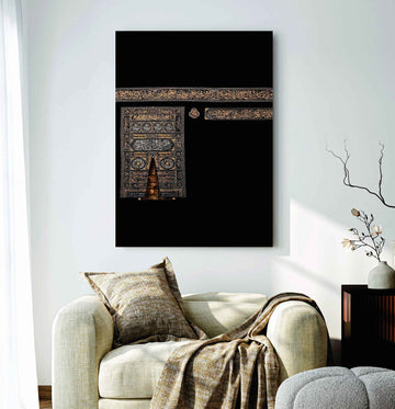 Premium Black & Gold Kaaba Canvas Print