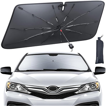 Foldable Black ABS Car Windshield Sunshade Umbrella – Universal Fit