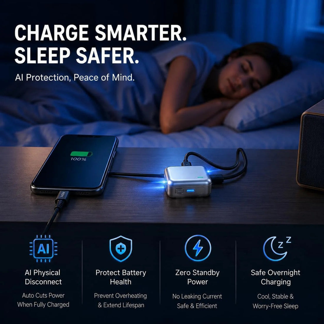 140W Smart Auto-Disconnect USB-C Charging Cable – Battery Protection Technology