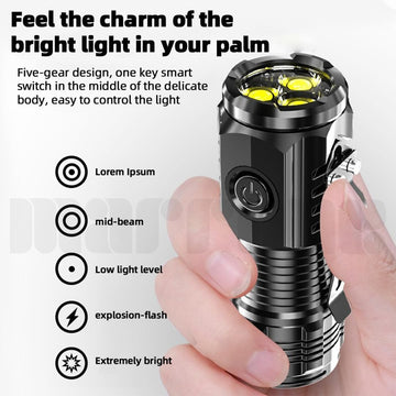Cheerful Shark Mini LED Flashlight – Rechargeable & Pocket-Size