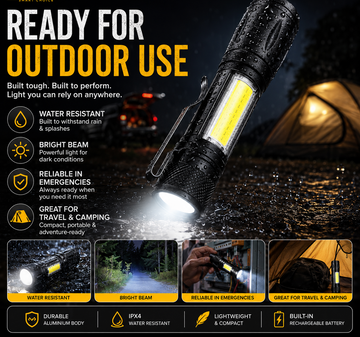 Mini Zoomable Rechargeable LED Torch Light with Storage Case
