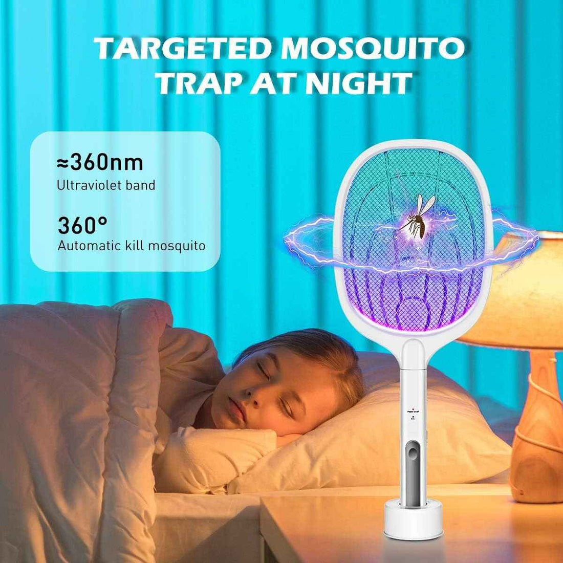 Electric Mosquito Racket with Charging Stand – Clean & Safe Solution