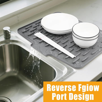 Roll-Up Silicone Over-Sink Dish Drying Mat – Space-Saving Kitchen Rack